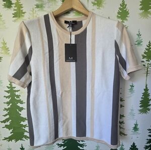 Magaschoni Men’s Short Sleeve Stripe Shirt